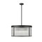 Z-Lite Carnaby Chandelier, 6-Light, 24.25 In.W x 12 In.H, Matte Black/Clear Ribbed 7504P24-MB - alternate 1